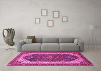 Machine Washable Abstract Pink Modern Rug, wshabs3600pnk