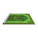 Sideview of Machine Washable Abstract Green Modern Area Rugs, wshabs3600grn