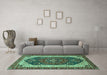 Machine Washable Abstract Turquoise Modern Area Rugs in a Living Room,, wshabs3600turq