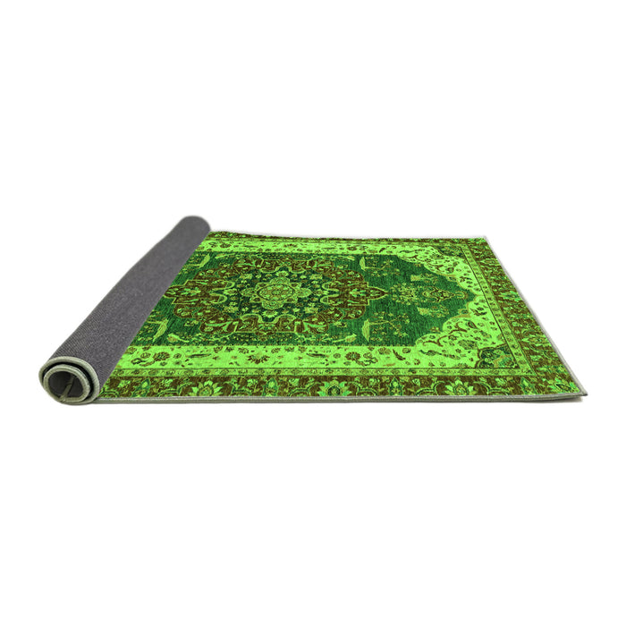 Sideview of Abstract Green Modern Rug, abs3600grn