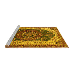 Sideview of Machine Washable Abstract Yellow Modern Rug, wshabs3600yw