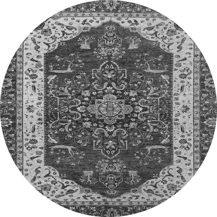 Round Abstract Gray Modern Rug, abs3600gry