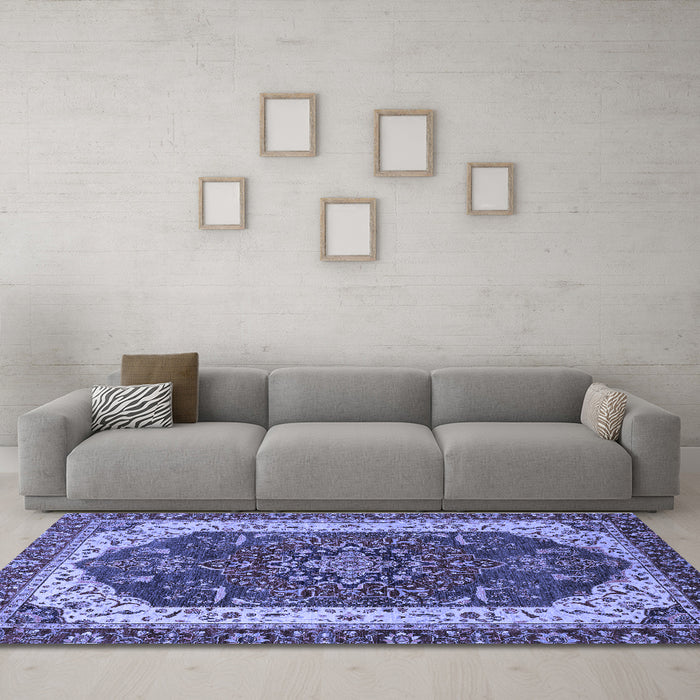 Machine Washable Abstract Blue Modern Rug in a Living Room, wshabs3600blu