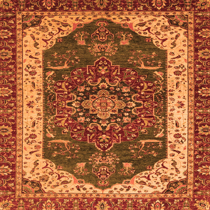 Square Abstract Orange Modern Rug, abs3600org