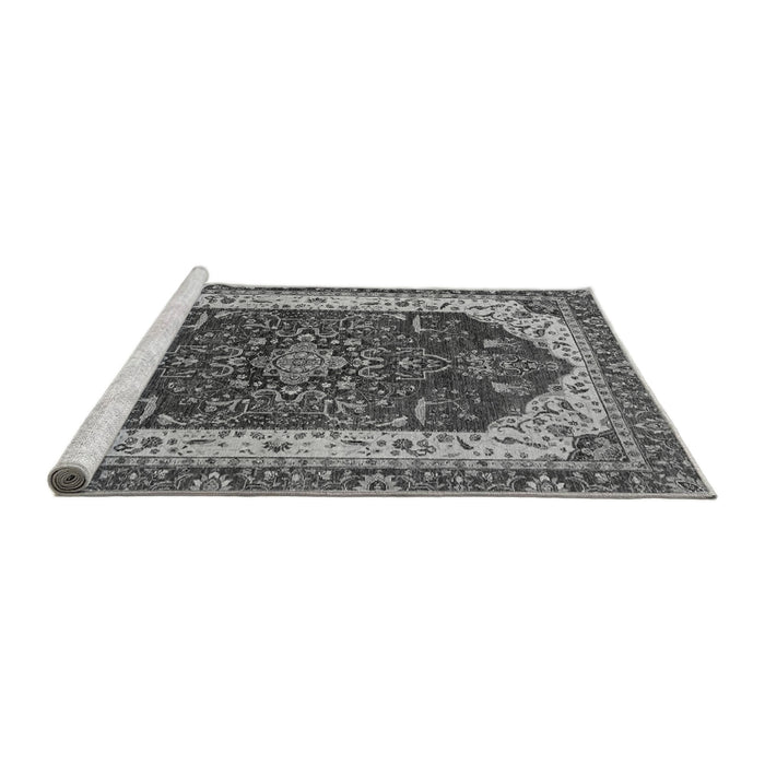 Sideview of Machine Washable Abstract Gray Modern Rug, wshabs3600gry