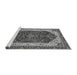 Sideview of Machine Washable Abstract Gray Modern Rug, wshabs3600gry