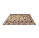 Sideview of Machine Washable Abstract Chestnut Brown Rug, wshabs3601