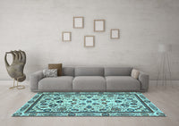 Machine Washable Abstract Light Blue Modern Rug, wshabs3601lblu