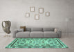 Machine Washable Abstract Turquoise Modern Area Rugs in a Living Room,, wshabs3601turq