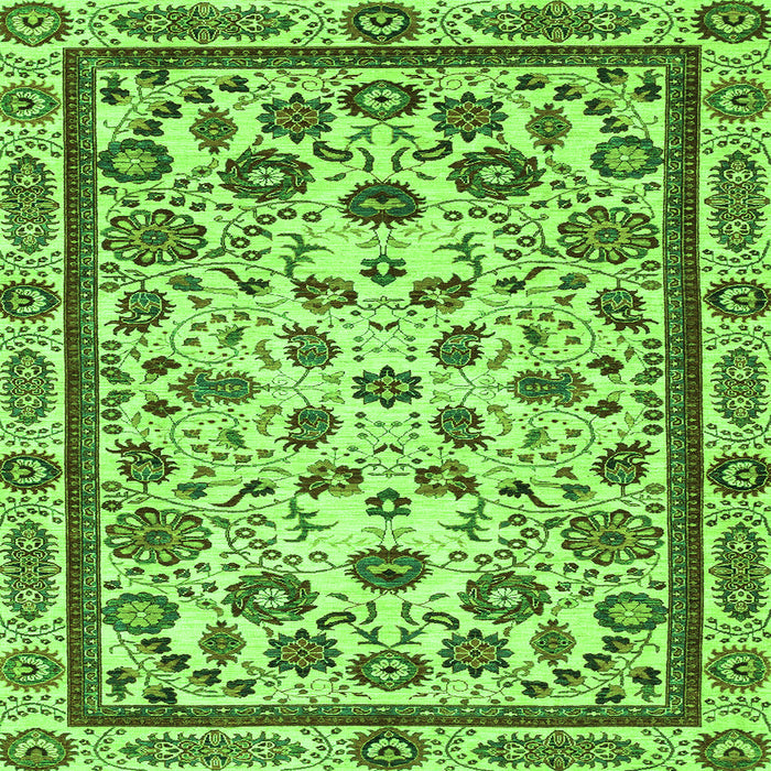 Square Machine Washable Abstract Green Modern Area Rugs, wshabs3601grn
