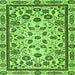 Square Machine Washable Abstract Green Modern Area Rugs, wshabs3601grn