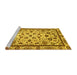 Sideview of Machine Washable Abstract Yellow Modern Rug, wshabs3601yw