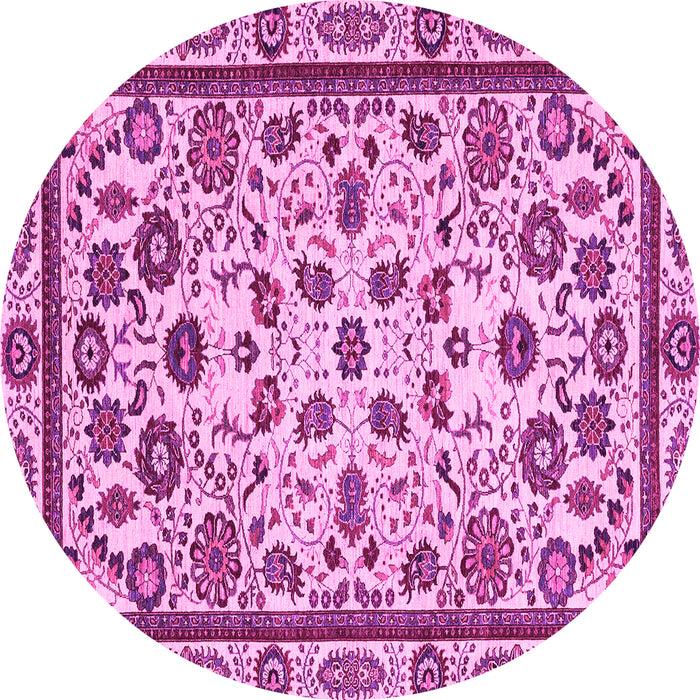 Round Abstract Pink Modern Rug, abs3601pnk