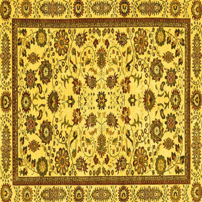 Square Abstract Yellow Modern Rug, abs3601yw