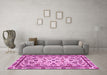 Machine Washable Abstract Pink Modern Rug in a Living Room, wshabs3601pnk