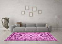 Machine Washable Abstract Pink Modern Rug, wshabs3601pnk