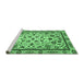 Sideview of Machine Washable Abstract Emerald Green Modern Area Rugs, wshabs3601emgrn