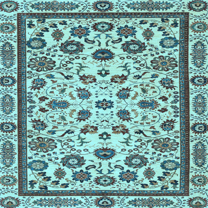 Square Abstract Light Blue Modern Rug, abs3601lblu