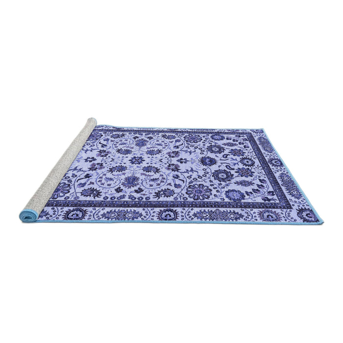 Sideview of Machine Washable Abstract Blue Modern Rug, wshabs3601blu