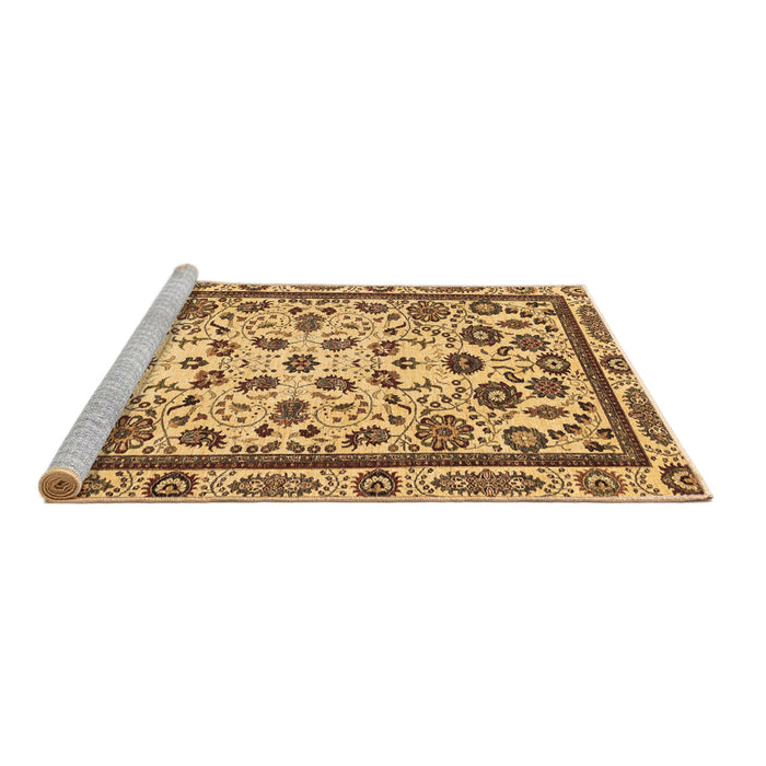 Sideview of Machine Washable Abstract Brown Modern Rug, wshabs3601brn
