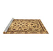 Sideview of Machine Washable Abstract Brown Modern Rug, wshabs3601brn