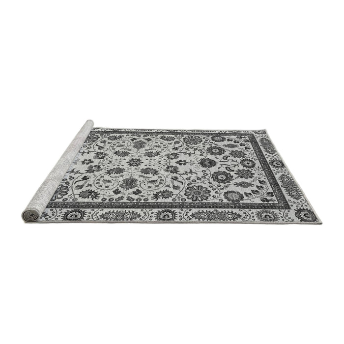 Sideview of Machine Washable Abstract Gray Modern Rug, wshabs3601gry
