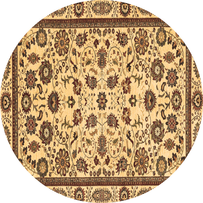 Round Abstract Brown Modern Rug, abs3601brn