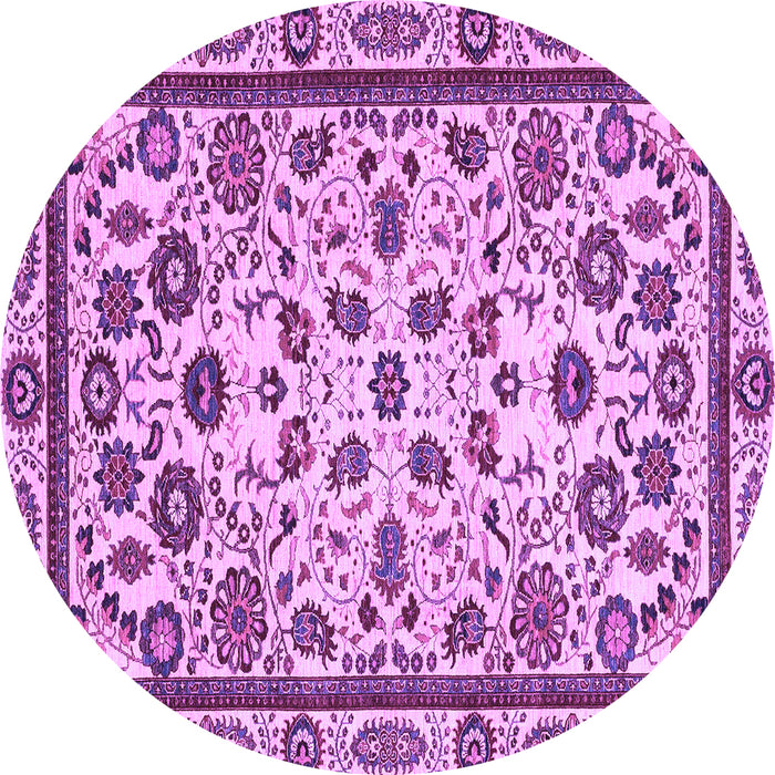 Round Machine Washable Abstract Purple Modern Area Rugs, wshabs3601pur