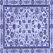 Square Abstract Blue Modern Rug, abs3601blu