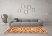 Machine Washable Abstract Orange Modern Area Rugs in a Living Room, wshabs3601org