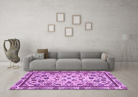 Machine Washable Abstract Purple Modern Rug, wshabs3601pur