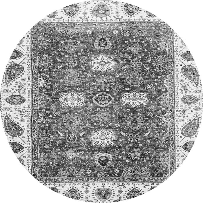 Round Oriental Gray Traditional Rug, abs3602gry