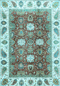 Oriental Light Blue Traditional Rug, abs3602lblu