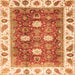 Square Machine Washable Oriental Orange Traditional Area Rugs, wshabs3602org