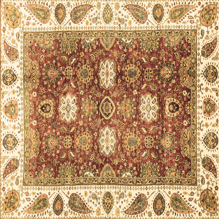 Square Oriental Brown Traditional Rug, abs3602brn