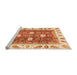 Sideview of Machine Washable Oriental Orange Traditional Area Rugs, wshabs3602org