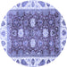 Round Oriental Blue Traditional Rug, abs3602blu