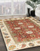 Abstract Brown Gold Oriental Rug in Family Room, abs3602