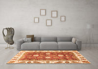 Machine Washable Oriental Orange Traditional Rug, wshabs3602org