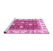 Sideview of Machine Washable Oriental Pink Traditional Rug, wshabs3602pnk