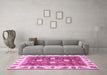 Machine Washable Oriental Pink Traditional Rug in a Living Room, wshabs3602pnk