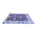 Sideview of Machine Washable Oriental Blue Traditional Rug, wshabs3602blu