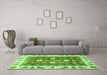 Machine Washable Oriental Green Traditional Area Rugs in a Living Room,, wshabs3602grn