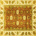 Square Oriental Yellow Traditional Rug, abs3602yw