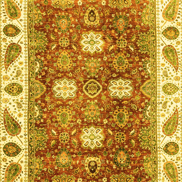 Machine Washable Oriental Yellow Traditional Rug, wshabs3602yw