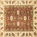 Square Machine Washable Oriental Brown Traditional Rug, wshabs3602brn