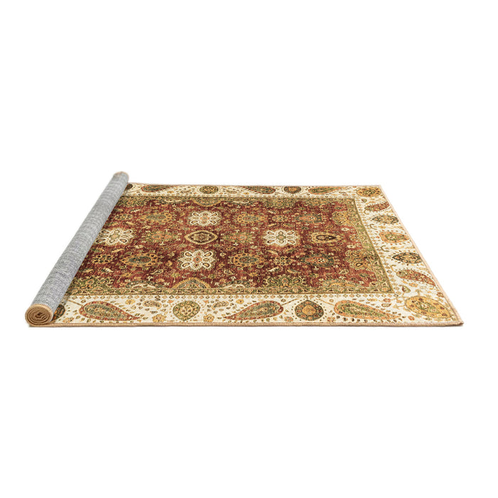 Sideview of Machine Washable Oriental Brown Traditional Rug, wshabs3602brn