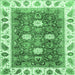 Square Oriental Emerald Green Traditional Rug, abs3602emgrn