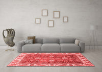 Machine Washable Oriental Red Traditional Rug, wshabs3603red