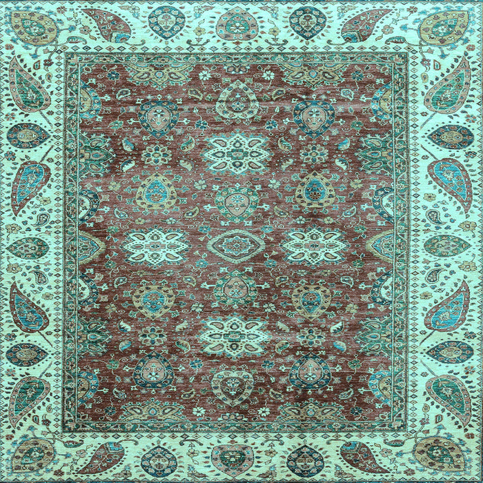 Square Oriental Light Blue Traditional Rug, abs3603lblu